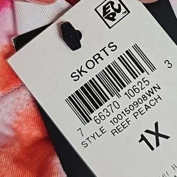 Ideology Plus Size Reef Peach Pull On Tie Dyed Flouncy Skort Size 1X NWT!! - Picture 4 of 4